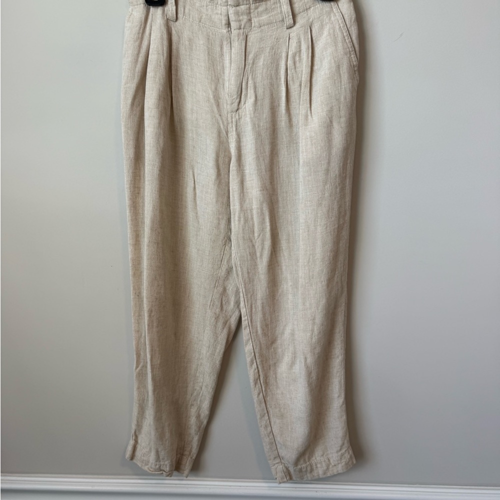 LOFT Linen-Blend Pleated Trousers - Light Natural size SP women’s